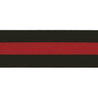 40mm Elastiek met Geweven Streep 40mm  zwart rood
