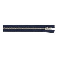 80cm rits deelbaar metaal zilver kleur 210 donker blauw