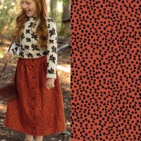 Canvas dots oranje zwart  poppy 