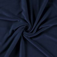 Rib jersey velours donker blauw