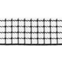  Boord  cuffs Lurex Randje wit zwart blokje 7cm breed