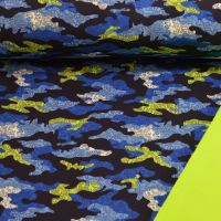 softshell camouflage blauw neon ogroen
