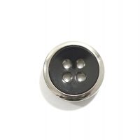 Knoop 18mm zwart zilver 4 gaats
