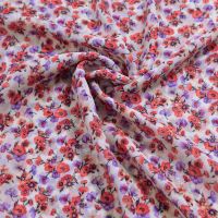 viscose voile  bloementje lila koraal etro