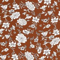 Georgette  polyester bloemen print brique