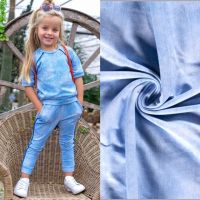 French terry bedrukt jeans print licht blauw