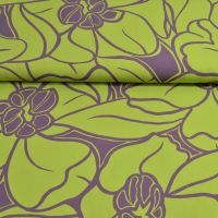 Modal bloemen print lime aubergine