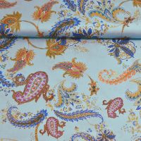 micro polyester serge paisley licht blauw  Exclusieve designer stof
