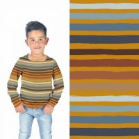 French terry / swaet tricot  streep oker geel