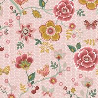 poplin katoen happy feeling bloemen oud rose