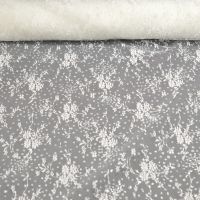 Tule met bloemen en glitters ivory