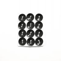 kaart 12mm knoop zwart  12 stuks knopen 