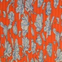 Plisse met bloemen oranje
