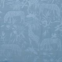 Viscose Jacquard jungle dieren print indigo blauw