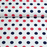 Stretch katoen satijn binding exclusieve designer mos dots