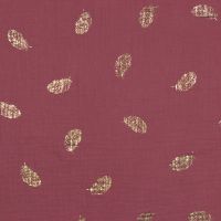 Double gauze / hydrofil katoen folie leaves  oud roze  poppy 17