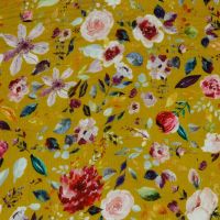 Double gauze / hydrofil katoen bloemen oker  