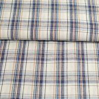 linnen  ruit donker blauw ivory 