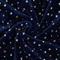 Nicky velours flowers donker blauw  poppy 17