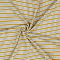 Tricot katoen streep lurex oker zilver  poppy 17