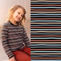Tricot katoen streep zwart  poppy 17