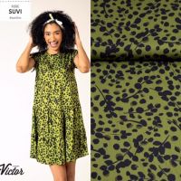 LMV modal mouseline  print donker lime   La maison Victor