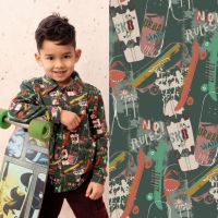 Soft sweater stof  skate  poppy 17