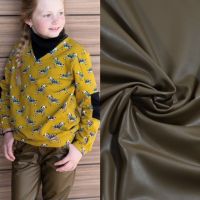 Leder look stretch mos groen poppy 17