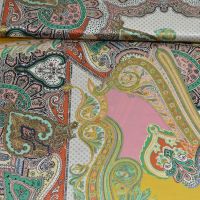 100% zijde exclusieve italianse designer stof etro oud rose oker