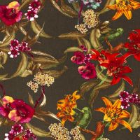 Viscose krip bloemen groen