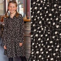 Viscose bedrukt taupe grijs B-trendy