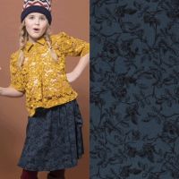Viscose bedrukt bloemen petrol stitched by you